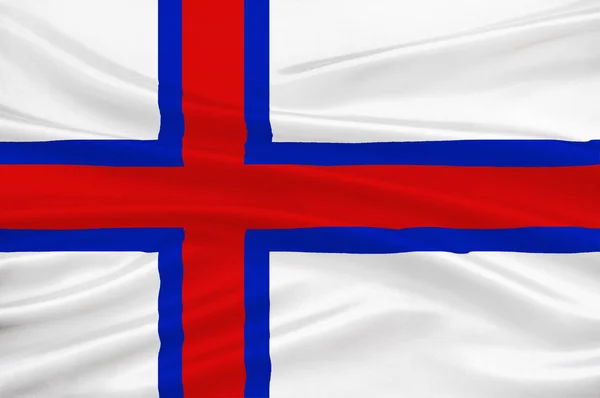 Flag of Faroe Islands in Denmark Kingdom — Stock Photo, Image