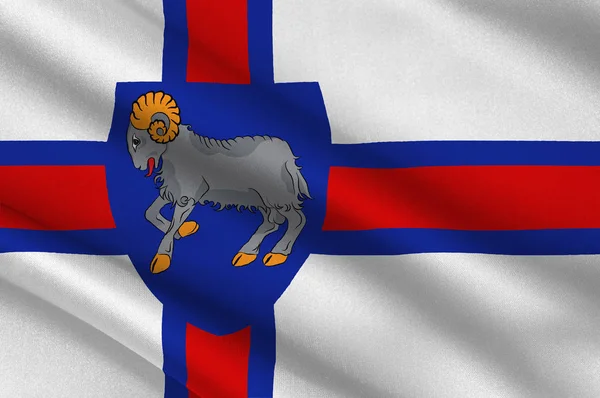 Bandera de Islas Feroe en Dinamarca Reino — Foto de Stock