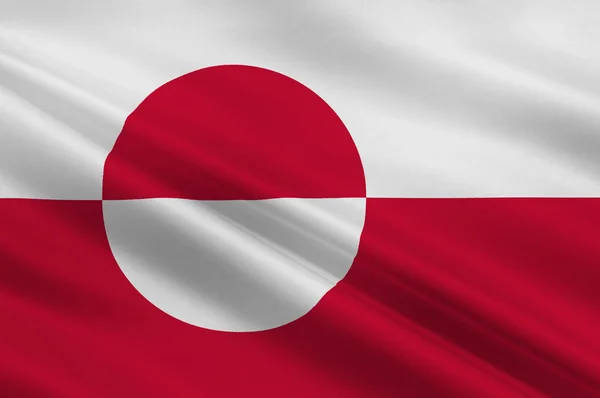 Bandera de Groenlandia en Dinamarca Reino — Foto de Stock