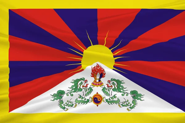 Flaga tybetańskiego regionu autonomicznego w Chinach — Zdjęcie stockowe