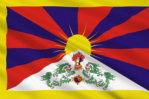 Flagge der autonomen Region Tibet in China — Stockfoto