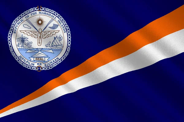 Vlajka Marshallovy ostrovy, Majuro — Stock fotografie