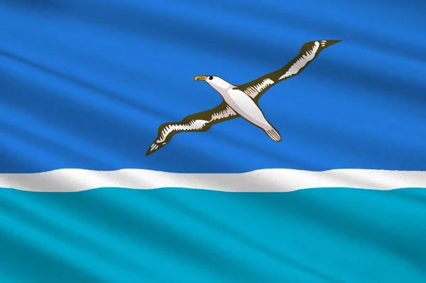 国旗的中途岛环礁岛 — 图库照片