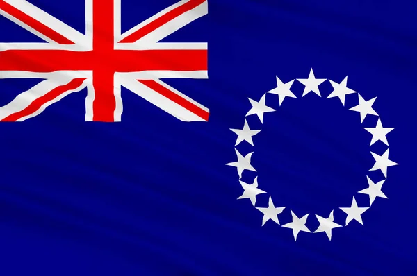 Vlag van Cookeilanden (Nieuw-Zeeland), Avarua - Polynesië — Stockfoto