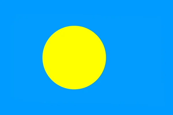 Flaga Palau, Ngerulmud – Mikronezja — Zdjęcie stockowe
