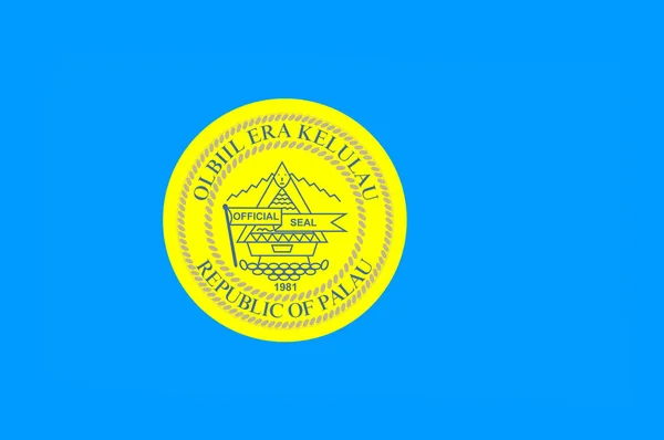 Flag of Palau, Ngerulmud - Micronesia — Stock Photo, Image