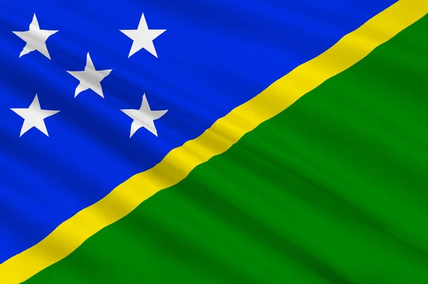 Vlajka Šalamounových ostrovů v Honiaře - Melanésie — Stock fotografie