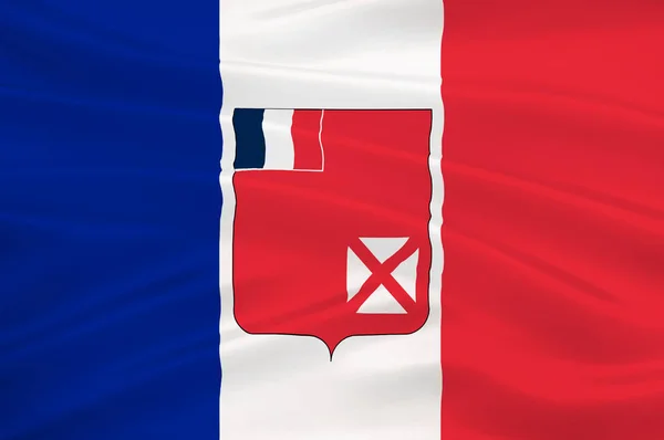 Flag of Wallis and Futuna (France), Mata-Utu - Polynesia — Stock Photo, Image