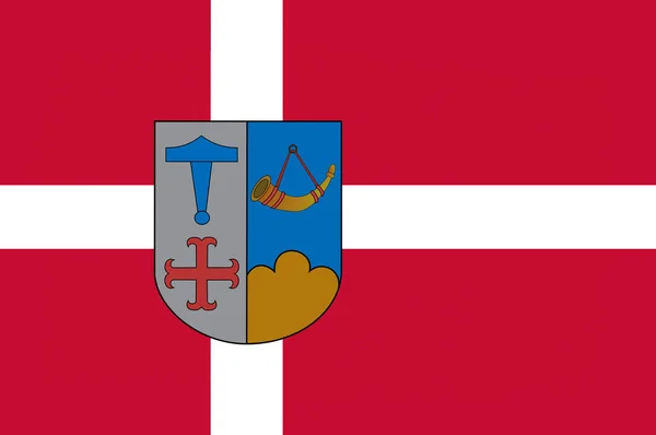 Vlajka Ishoj je obec v Rakousku v Dánsku — Stock fotografie