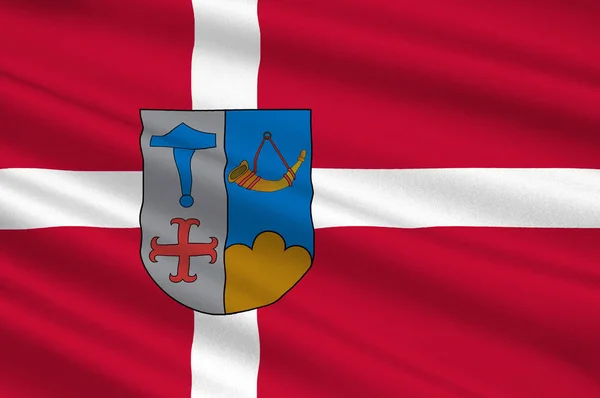 Flagge von Ishoj ist eine Gemeinde in Dänemark — Stockfoto