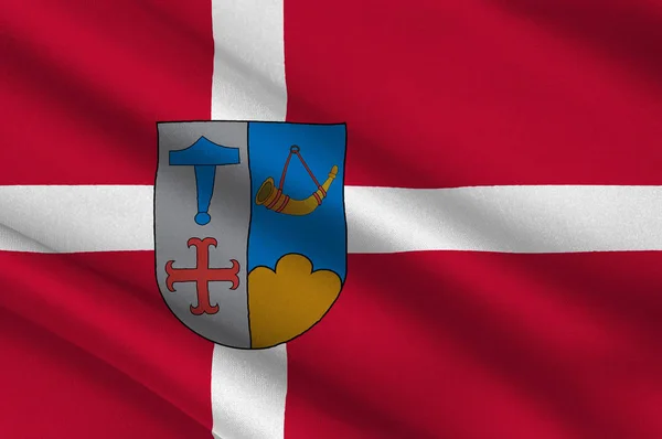 Ishoj の旗はデンマークの自治体です。 — ストック写真