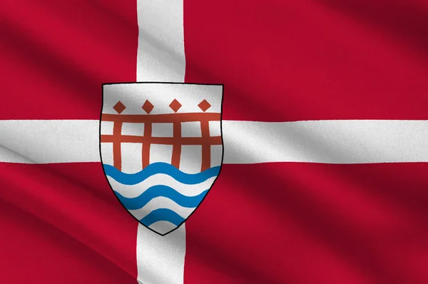 Drapeau de Haderslev dans la région du sud du Danemark — Photo