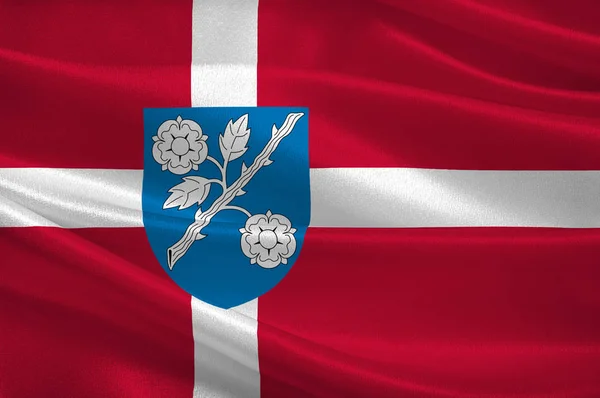 南デンマーク地域のランゲラン島の旗 — ストック写真
