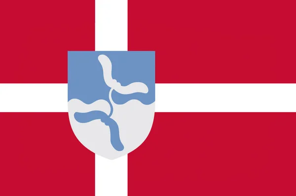 남쪽 덴마크 지역에 Vejen의 국기 — 스톡 사진