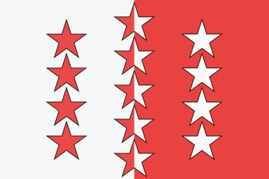 Isviçre 'deki Valais Kantonu bayrağı