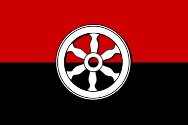 Kuldiga Town in Courland bayrağı Letonya 'da