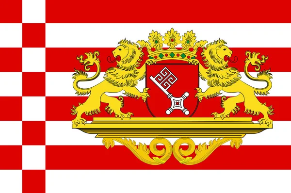 Flaga wolnego hanzeatyckiego miasta Brema w Niemczech — Zdjęcie stockowe