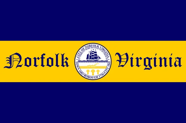 Flagge von norfolk im virginia state of usa — Stockfoto