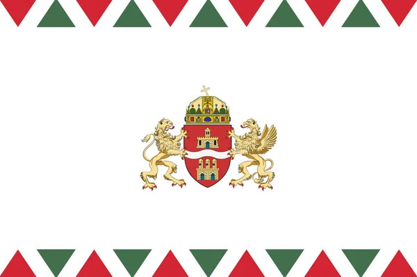 Σημαία της Βουδαπέστης στην Ουγγαρία — Φωτογραφία Αρχείου