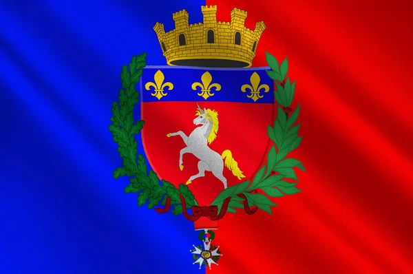 Η σημαία του Saint-Lo στη Νορμανδία είναι μια περιφέρεια της Γαλλίας — Φωτογραφία Αρχείου