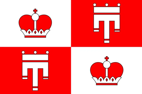 Флаг Вадуца в Лихтенштейне — стоковое фото