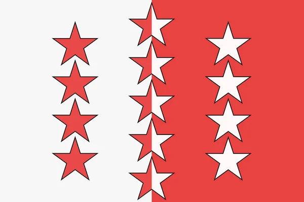 Прапор кантону Вале в Швейцарії — стокове фото