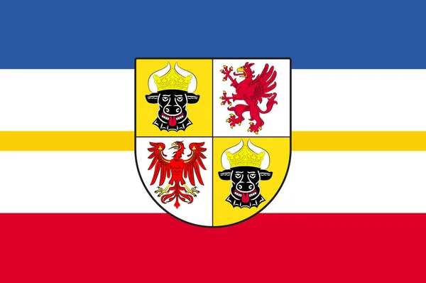 Mecklenburg-vorpommern, Almanya bayrağı — Stok fotoğraf