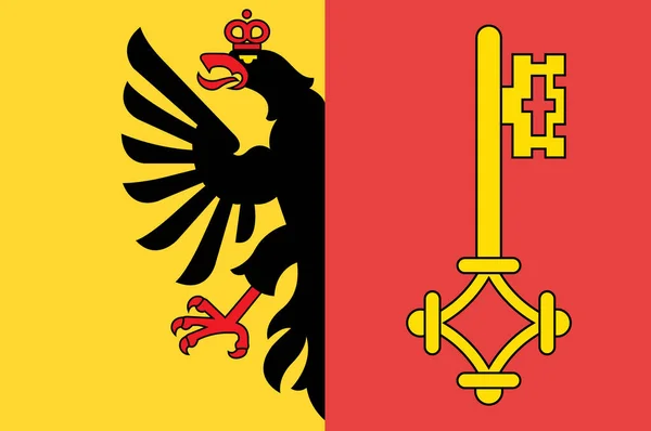 Flaga Republiki i Kanton Genewy w Szwajcarii — Zdjęcie stockowe