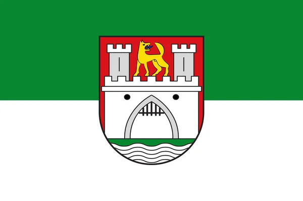 Wolfsburgs flagga i Niedersachsen, Tyskland — Stockfoto