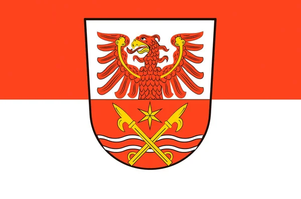 ドイツ、ブランデンブルクのマルカシュ・オーダーランドの国旗 — ストック写真