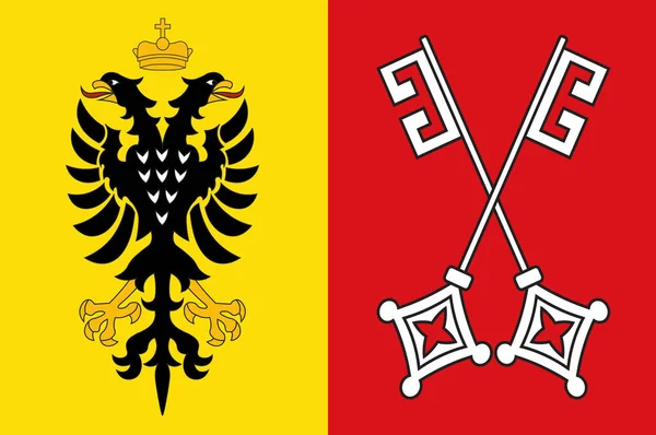 Σημαία του Μίντεν στη Βόρεια Ρηνανία-Βεστφαλία, Γερμανία — Φωτογραφία Αρχείου