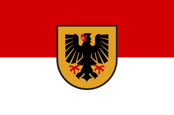 Dortmund északi-Rajna-Vesztfália zászlaja — Stock Fotó