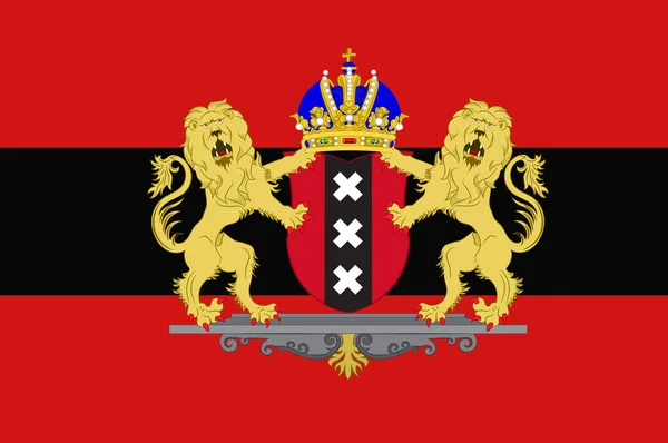 Flaga Amsterdamu w Holandii — Zdjęcie stockowe