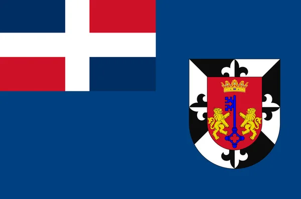 Bandeira do Distrito Nacional na República Dominicana — Fotografia de Stock