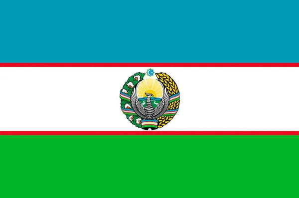 Uzbekistans flagga — Stockfoto