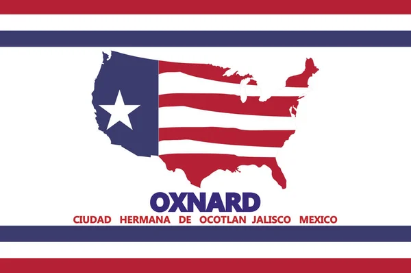 Flagge von Oxnard in Kalifornien, Vereinigte Staaten — Stockfoto