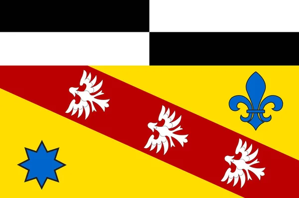 Saarlouis flagga i Saarland i Tyskland — Stockfoto