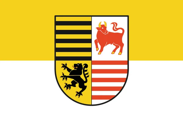 Прапор Ельби-Ельстера в Міжнародний конгрес-центр, Німеччина — стокове фото
