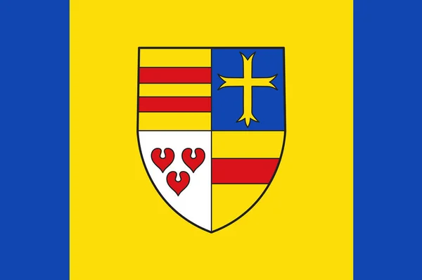 ドイツ、ザクセン州下部のクロッペンブルクの国旗 — ストック写真
