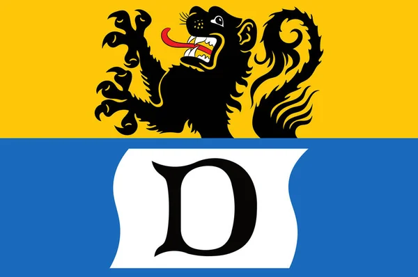 Flaga Dueren w Nadrenii Północnej-Westfalii, Niemcy — Zdjęcie stockowe