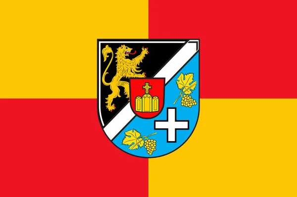 Flag of Suedliche Weinstrasse of Rhineland-Palatinate, Germany — Stock Photo, Image