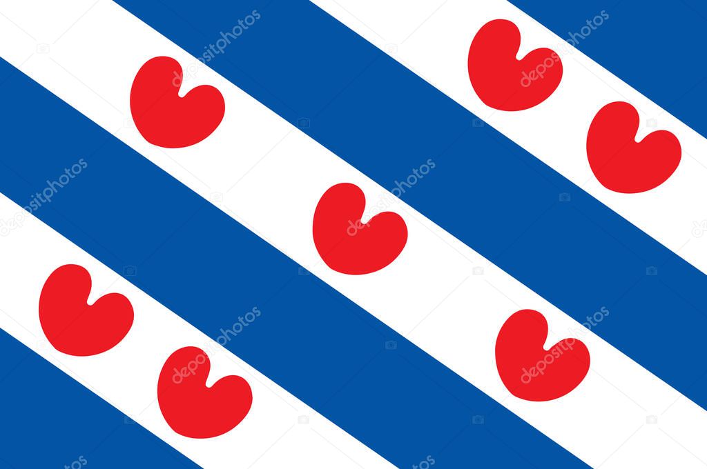 Flag of Friesland of Netherlands