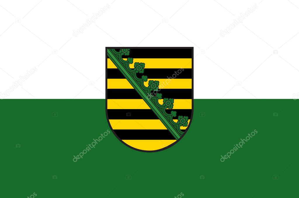 Flag of Saxony in Germany