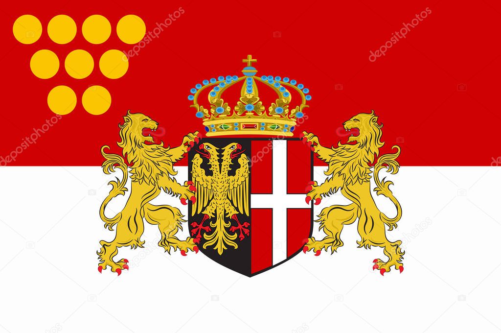 Flag of Neuss in North Rhine-Westphalia, Germany