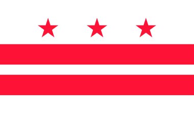 Flag of Washington, D.C. the District of Columbia of USA clipart