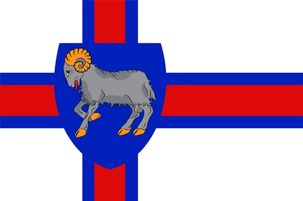 Vlajka Faerských ostrovů v Dánsku království — Stockový vektor