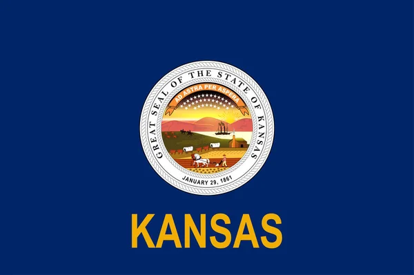 Vlag van de Kansas staat Usa — Stockvector