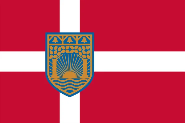 Flag of Gentofte es un municipio de Dinamarca. — Vector de stock