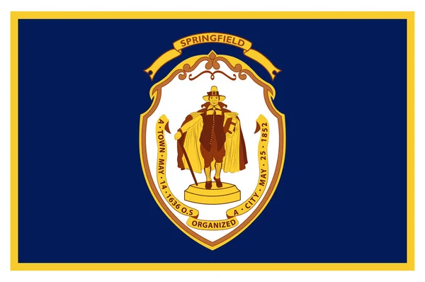 Drapeau de Springfield dans l'État du Massachusetts aux États-Unis — Image vectorielle