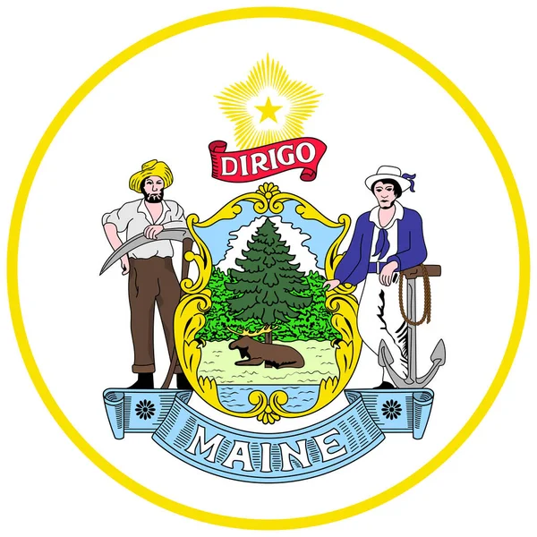 Armoiries de l'État du Maine aux États-Unis — Image vectorielle